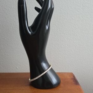 Gold-Tone Tennis Bracelet - Elegant Women's Jewelry